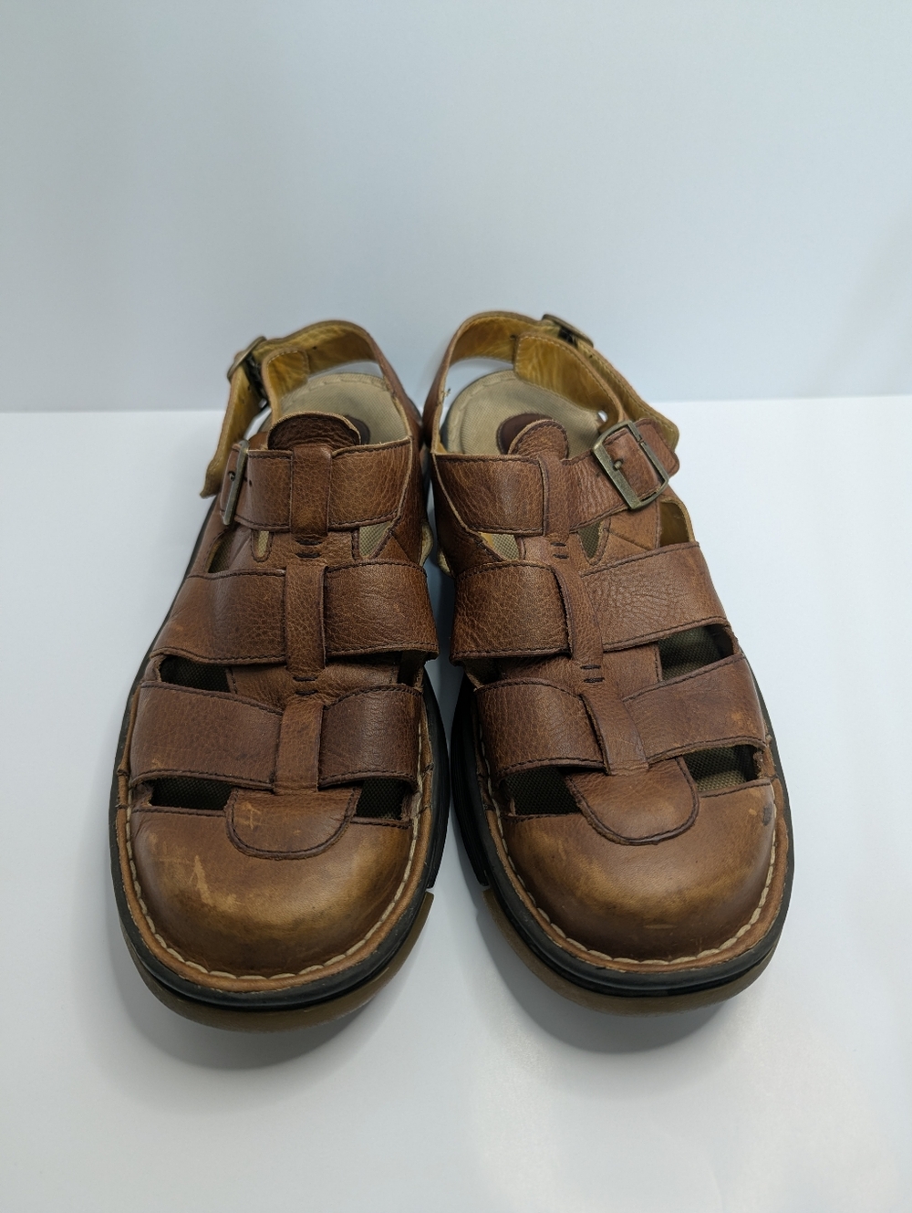 Dr. Martens Sandals Mens Size 14 M Brown Leather Buckle Air Cushion